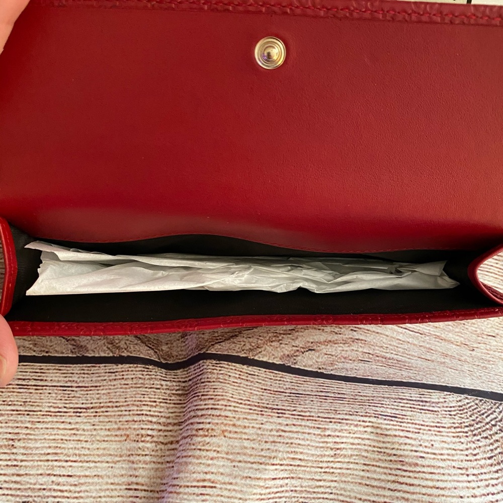 NIB Gucci red leather wallet guccisima - Picture 9 of 10
